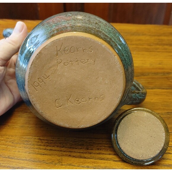 Studio Art Pottery Signed Teapot With Lid Glazed Hand Thrown Rustic Unique EC - Picture 5 of 6